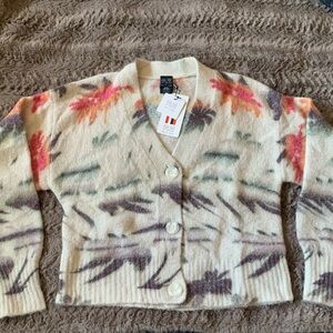 P.E Nation Free Run Knit Jacket Print palm tree Size Medium NEW RARE